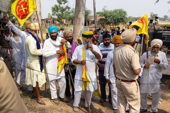 Anti-Narendra Modi communists at a rural Amritsar rally 