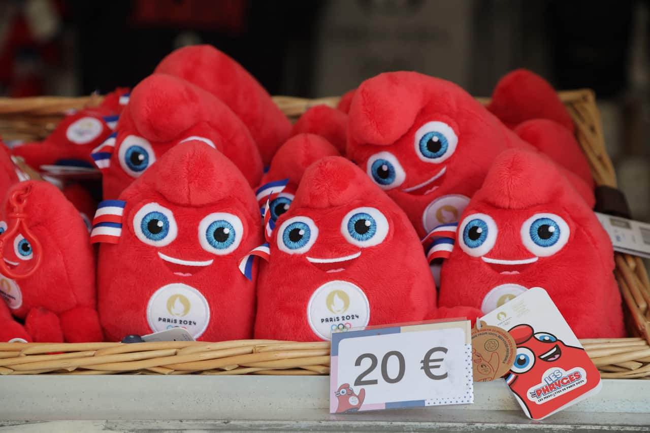 Red plush toys with eyes in a bowl