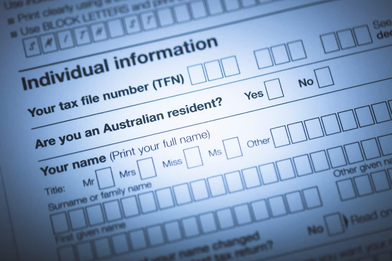 A close-up shot of an Australian tax form.