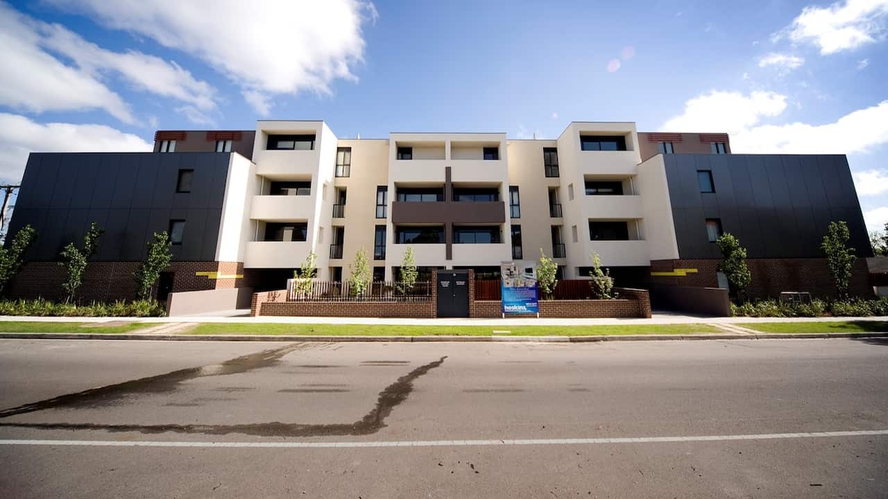 A mid-storey apartment block