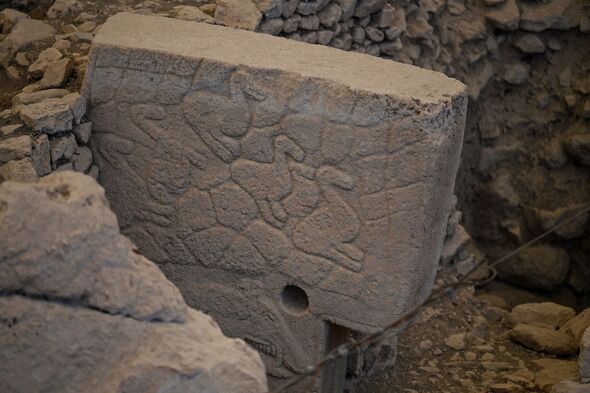 Reliefs carved on one of Gobekli Tepe's T-pillars