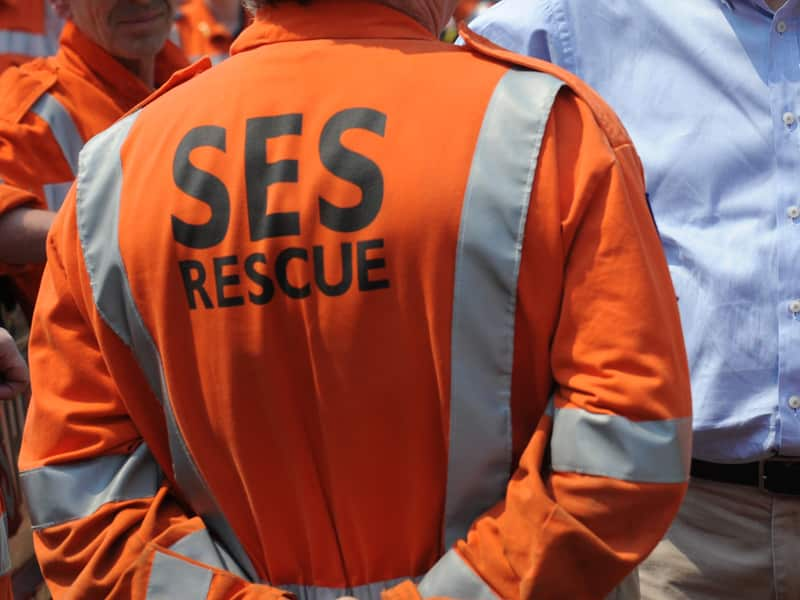 The back of an SES volunteer