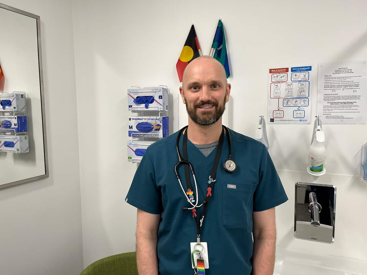 A photo of a sexual health doctor in his consultation room 