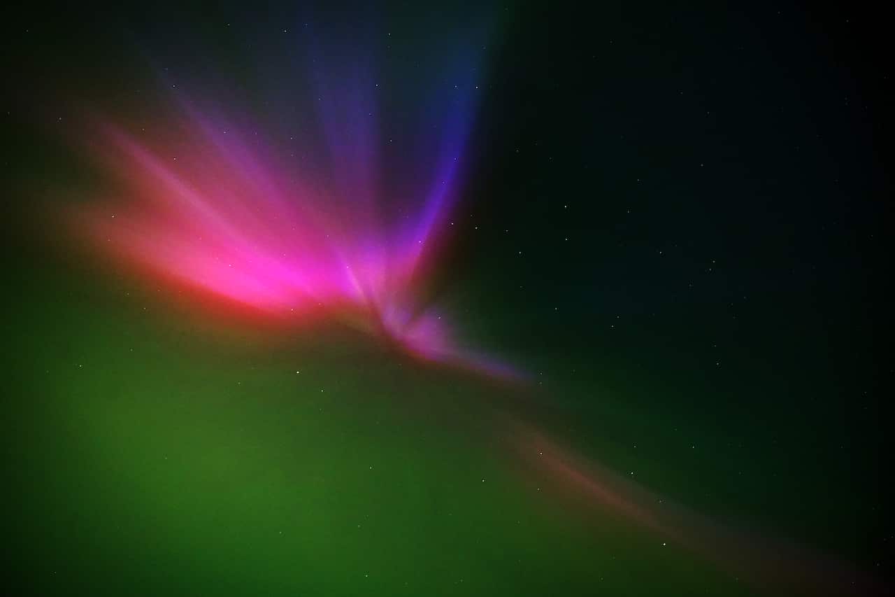 Aurora borealis glowing.