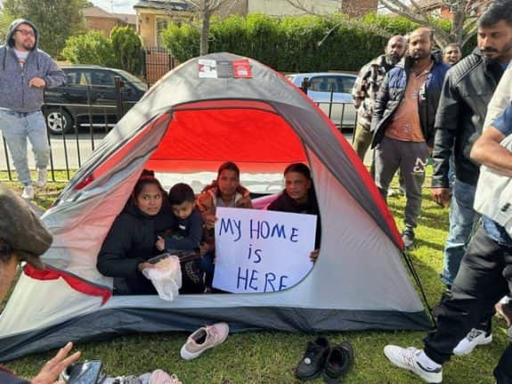 Asylum seekers have been on a sit-in strike in front of the immigration minister's office since August 6th.